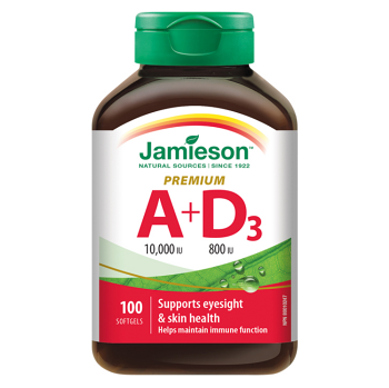 JAMIESON Vitamíny A+D3 10000/800 IU Premium 100 kapslí