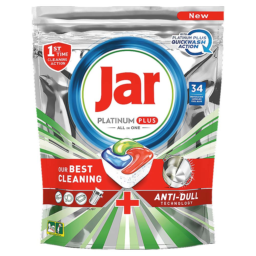 JAR Tablety do myčky Platinum Plus All in 1 QuickWash 34 ks