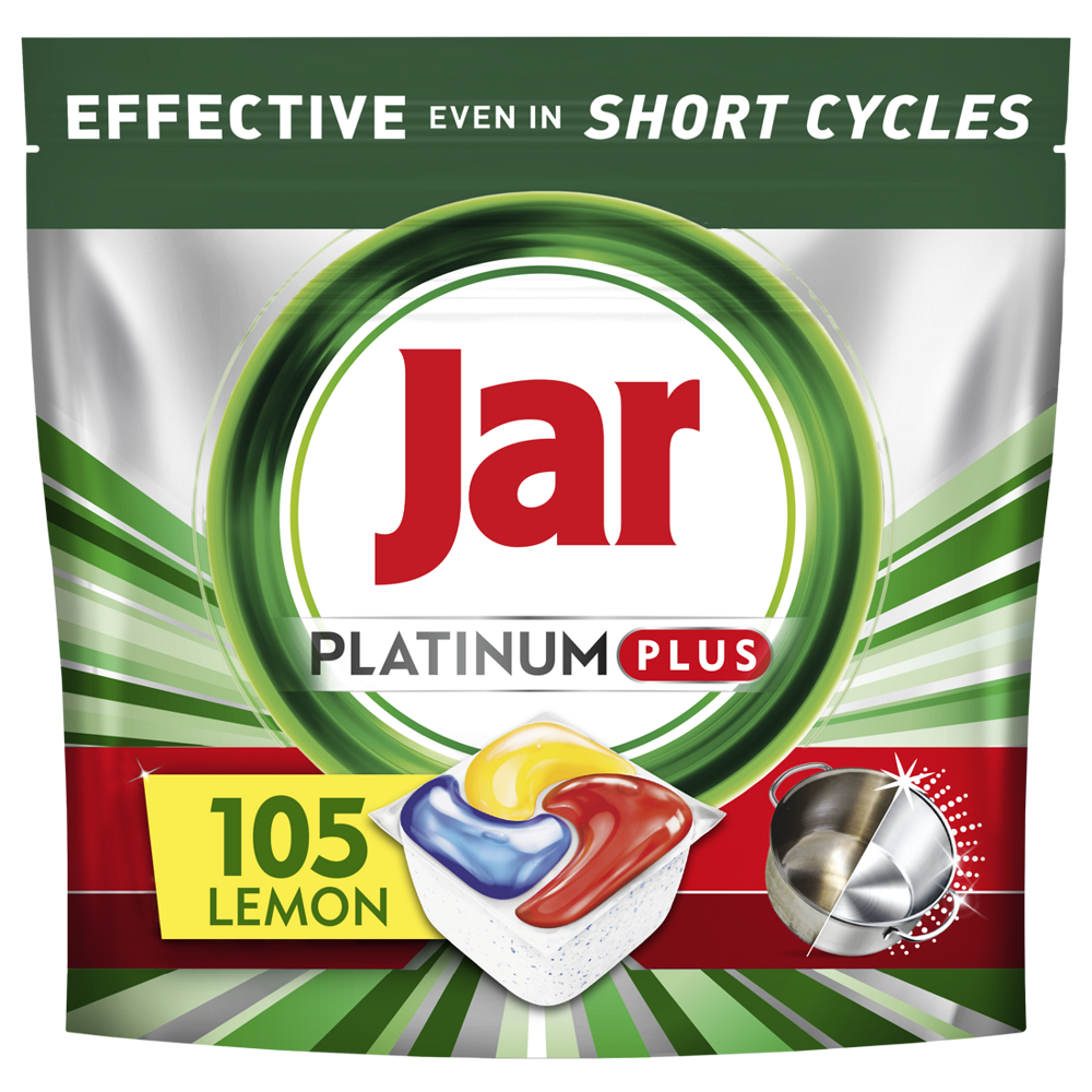 Levně JAR Platinum Plus All In One Kapsle do myčky nádobí lemon 105 kusů