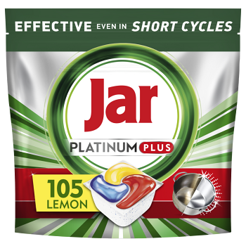 JAR Platinum Plus All In One Kapsle do myčky nádobí lemon 105 kusů