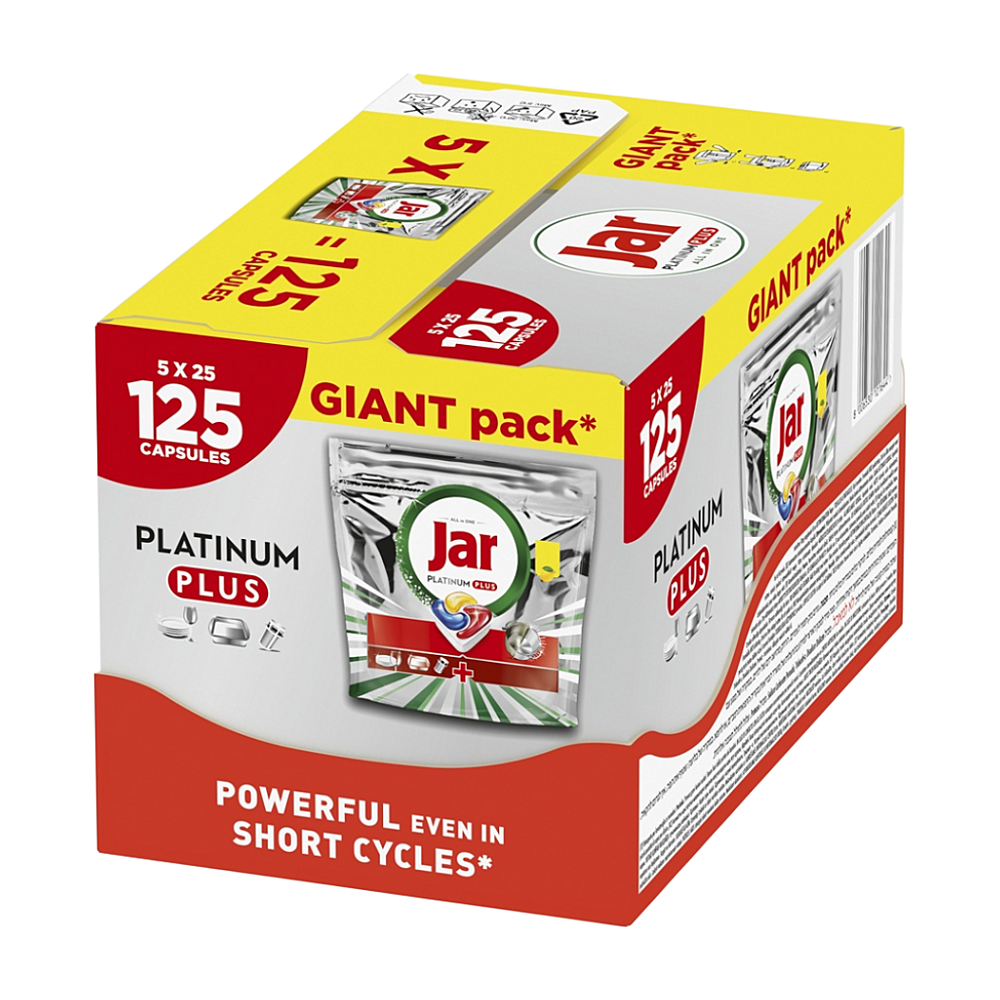 Jar Platinum Plus Lemon kapsle do myčky 125 ks