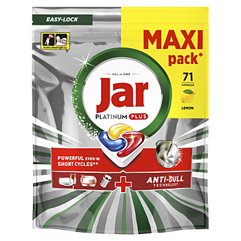 JAR Tablety do myčky Platinum Plus All-in-One Yellow maxi 71 kusů (Kapsle a tablety do myčky)
