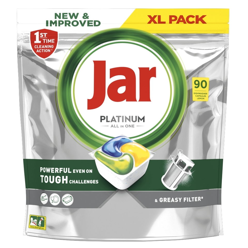 E-shop JAR Tablety do myčky Platinum All-in-One Yellow 90 ks