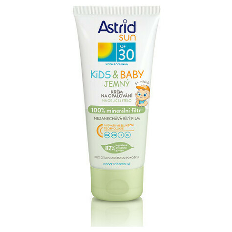 ASTRID Sun Jemný krém na opalování pro děti OF 30 Kids & Baby 100% minerální filtr 100 ml