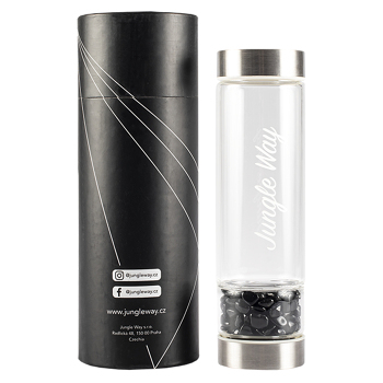 JUNGLE WAY Designová skleněná láhev s onyxem 600 ml
