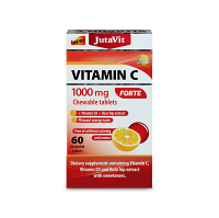JUTAVIT Vitamín C 1000 mg forte + vitamín D3 2000IU + extrakt ze šípků 25 mg 60 žvýkacích tablet