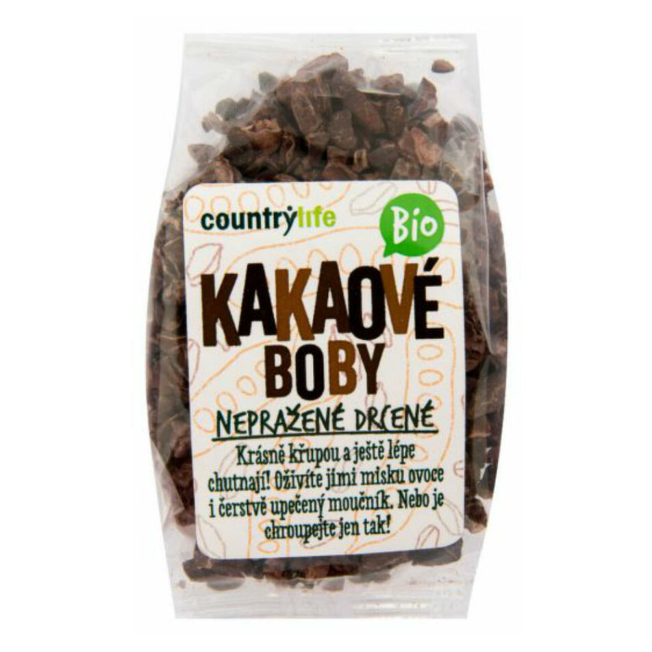 Levně COUNTRY LIFE Kakaové boby nepražené drcené BIO 100 g