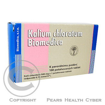 KALIUM CHLORATUM BIOMEDICA  100X500MG Potahované tablety
