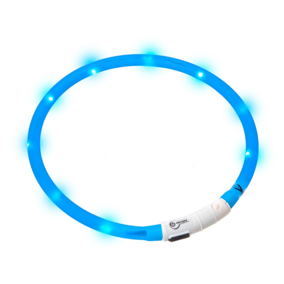Levně KARLIE USB Visio Light svítící obojek pro psy modrý 20-70 cm