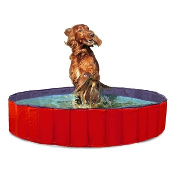 KARLIE FLAMINGO Skládací bazén pro psy modro-červený 80x20 cm