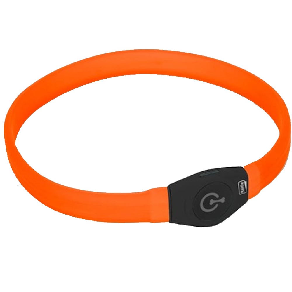 E-shop KARLIE Visio Light LED USB nabíjecí obojek pro psy oranžový 65 cm