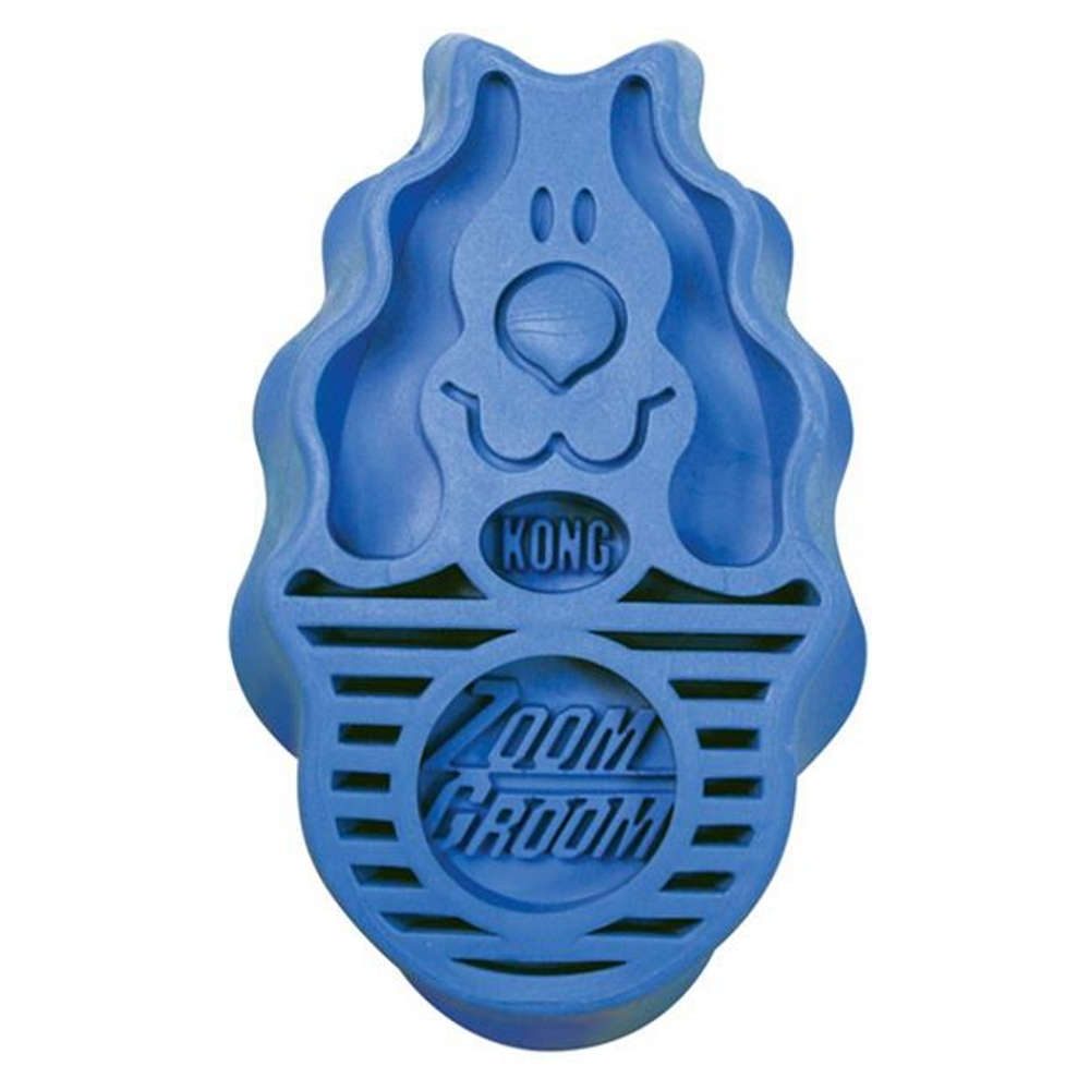 Levně KONG Kartáč gumový ZoomGroom modrý L