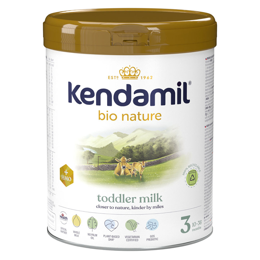 Levně KENDAMIL BIO Nature 3 HMO+ Pokračovací mléčná kojenecká výživa od 10 do 36 měsíců 800 g