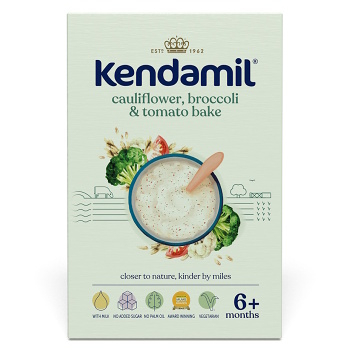 KENDAMIL Mléčná kaše s brokolicí, květákem a rajčaty 6m+ 150 g (Mléčné kaše) - Instantní
