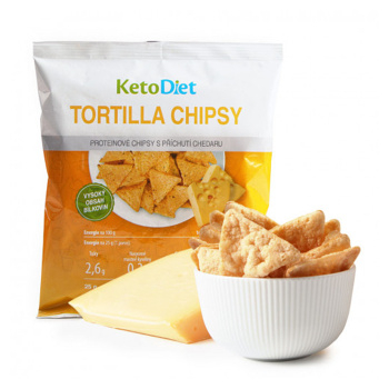 KETODIET Proteinové Tortilla chipsy s příchutí chedaru 25 g