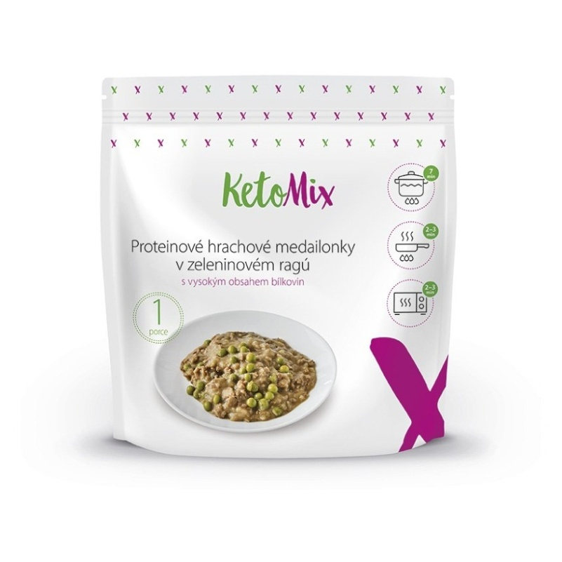 E-shop KETOMIX Proteinové hrachové medailonky v zeleninovém ragú 250 g