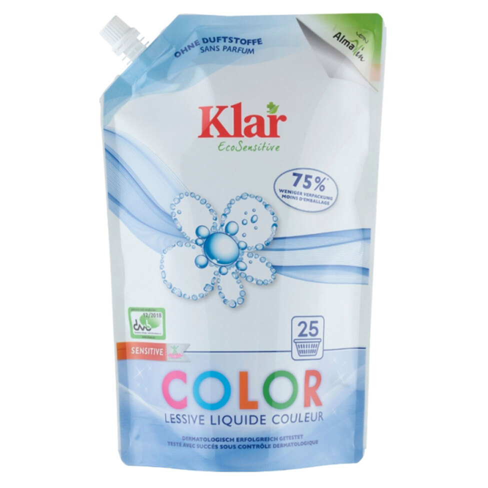Levně KLAR Tekutý prací prostředek na barevné prádlo – eko balení 1,5 l
