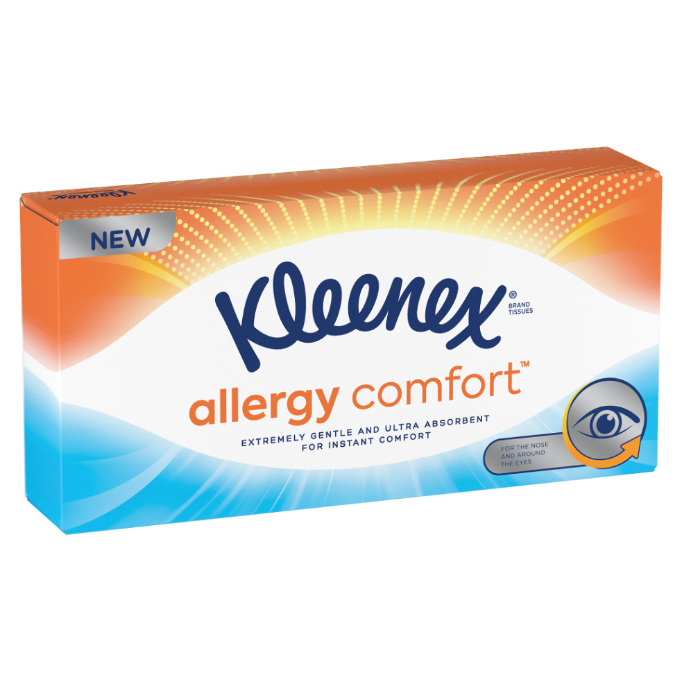 KLEENEX Papírové kapesníky 3-vrstvé Allergy Comfort Box 56 kusů