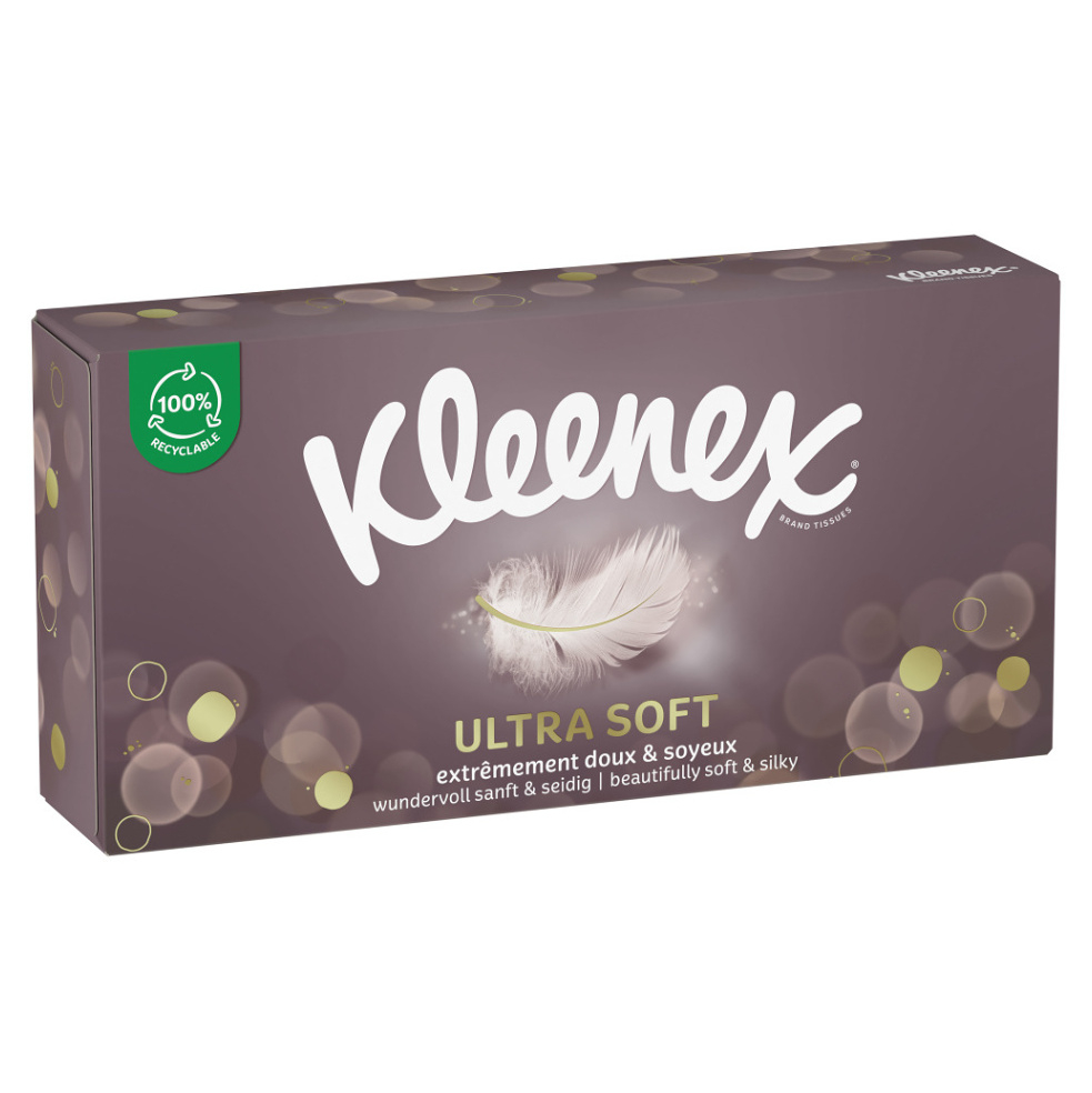 KLEENEX Papírové kapesníky 3-vrstvé Ultra Soft Box 64 kusů