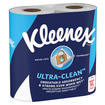 KLEENEX Kuchyňské utěrky Clean Ultra 2 kusy (Papírové ručníky a kuchyňské utěrky) - Jednorázové