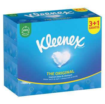 KLEENEX Papírové kapesníky 3-vrstvé Originál Box 4 x 72 kusů (Papírové kapesníčky) - Hygienické