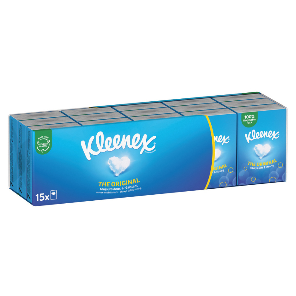 KLEENEX Papírové kapesníky 4-vrstvé Original Mini 15 x 7 kusů