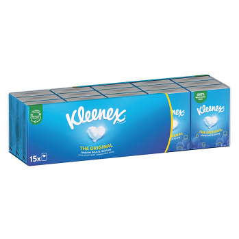 KLEENEX Papírové kapesníky 4-vrstvé Original Mini 15 x 7 kusů (Papírové kapesníčky) - Hygienické