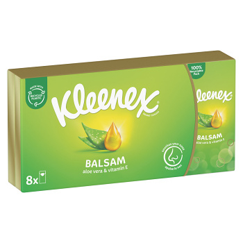 KLEENEX Papírové kapesníky 4-vrstvé Balsam 8 x 9 kusů