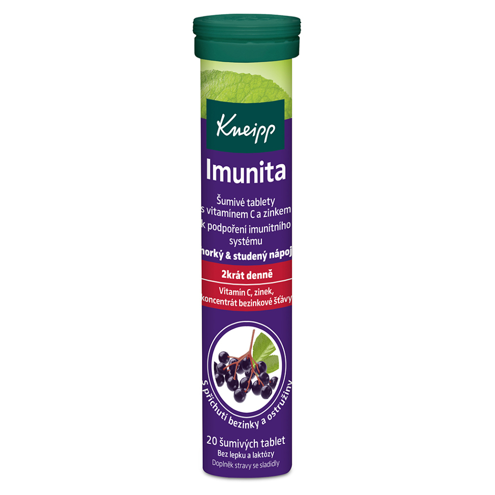 KNEIPP Imunita vitamin C černý bez 20 šumivých tablet