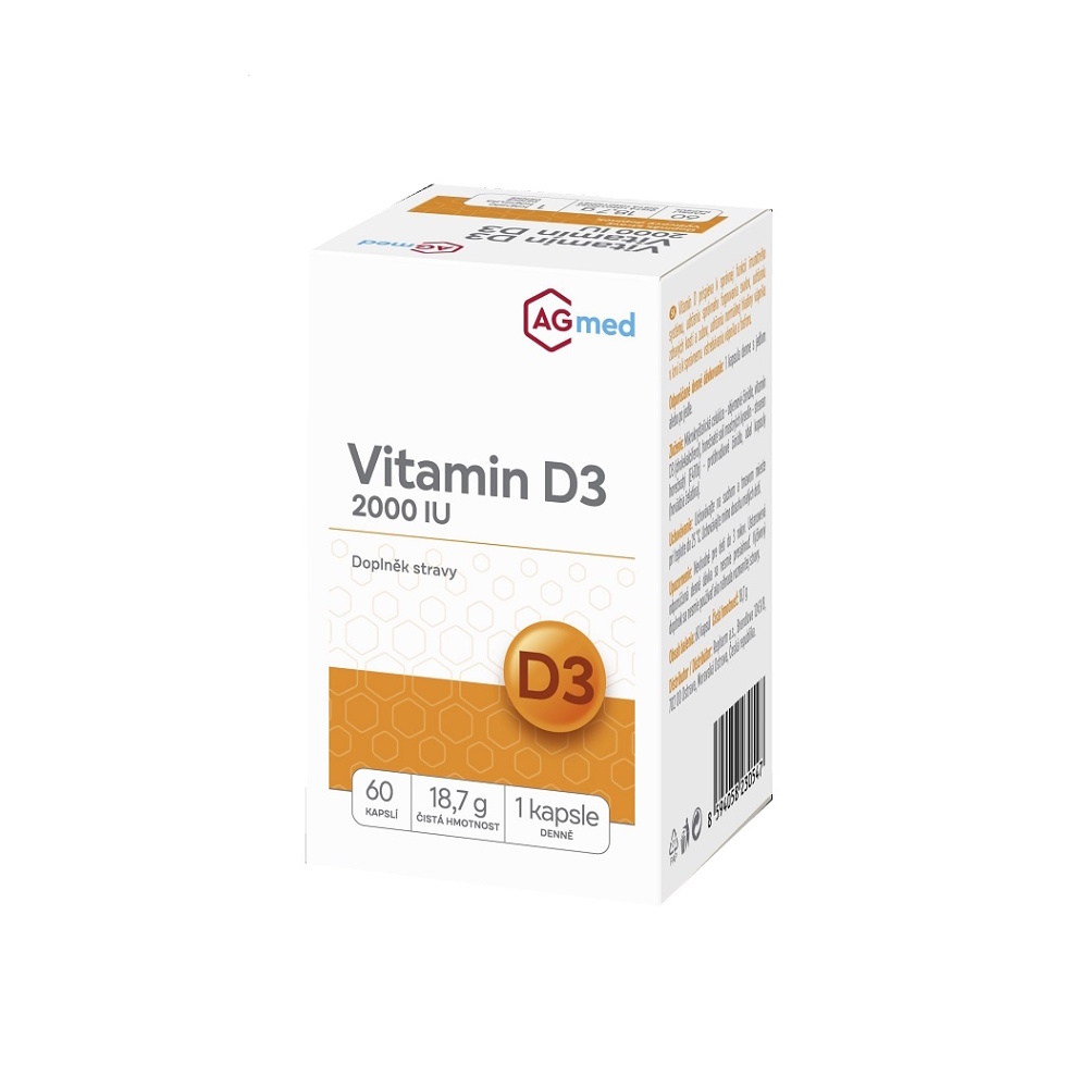 Levně AGMED Vitamin D3 2000 IU 60 kapslí