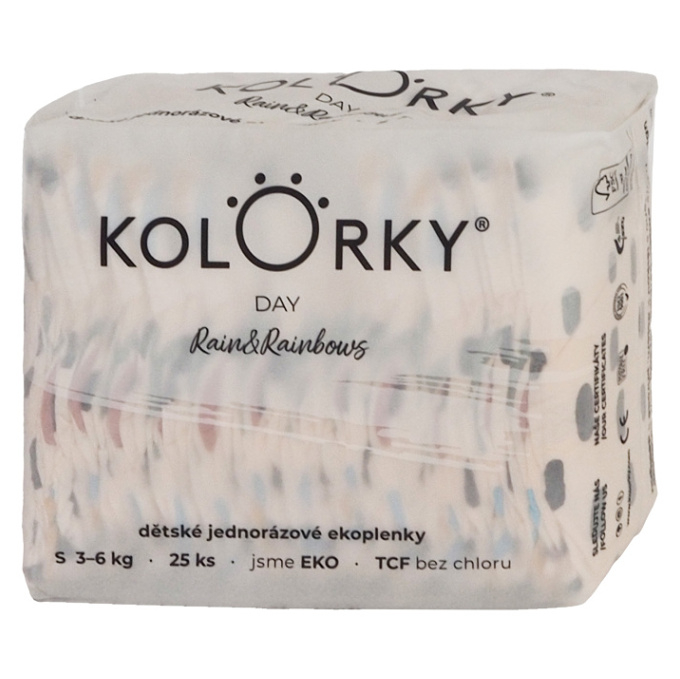 E-shop KOLORKY DAY Jednorázové EKO plenky déšť & duhy S (3-6 kg) 25 kusů