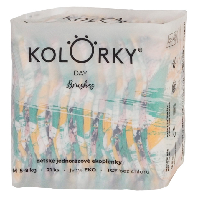 E-shop KOLORKY DAY Jednorázové EKO plenky štětce M (5-8 kg) 21 kusů