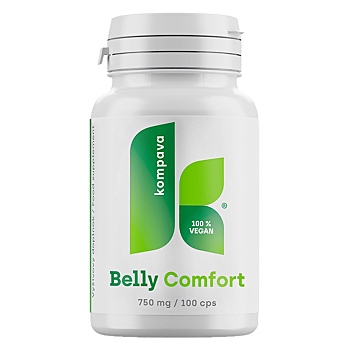 KOMPAVA Belly Comfort 750 mg 100 kapslí (Na podporu trávení a vylučování) - Přírodní, Vícesložkové