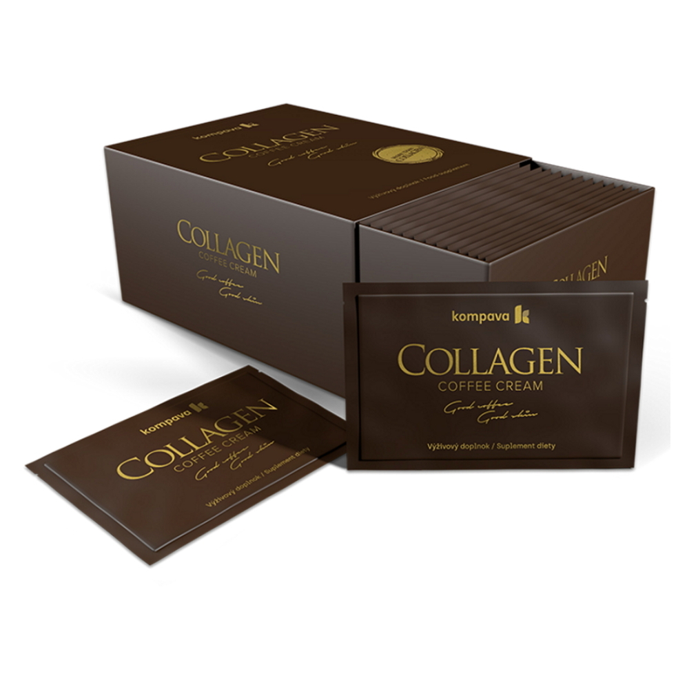 Levně KOMPAVA Collagen coffee Cream 180 g 30 dávek