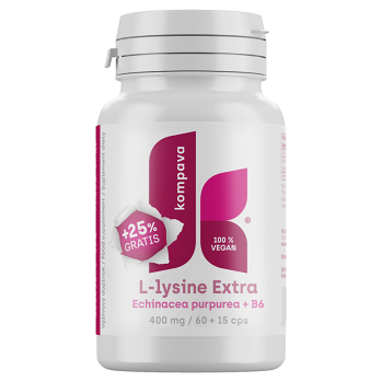 KOMPAVA L-lysine extra 400 mg 60 +15 kapslí ZDARMA (Echinacea) - Vícesložkové