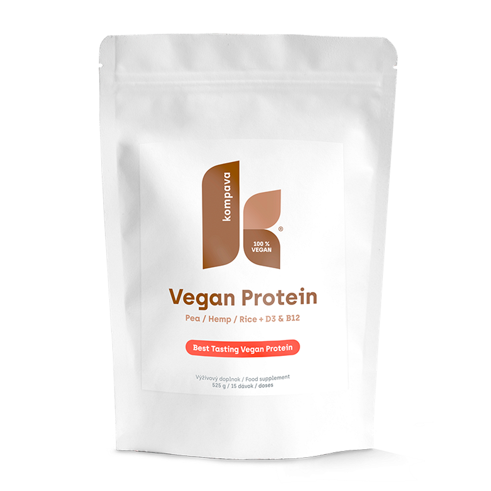KOMPAVA Vegan protein čokoláda-pomeranč 525 g 15 dávek