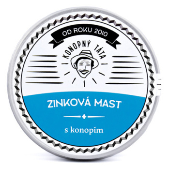 KONOPNÝ TÁTA Zinková mast s konopím 80 ml (Přírodní dětská kosmetika) - Zklidňující, Ochranný, Hojivý, Ošetřující