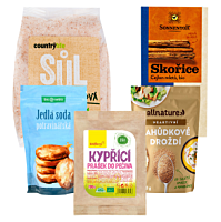 Nabídka koření, soli a droždí