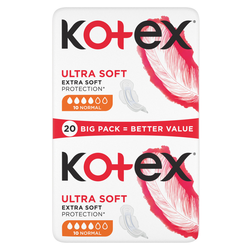 KOTEX Ultra Soft Dámské hygienické vložky Normal 20 kusů