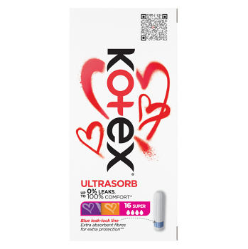 KOTEX Ultra Sorb Tampony Super 16 kusů (Tampóny) - Super