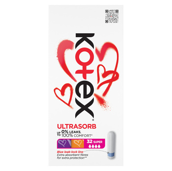 KOTEX Ultra Sorb Tampony Super 32 kusů (Tampóny) - Super