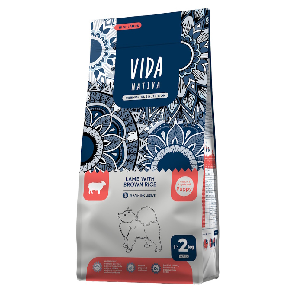KRAFTIA Vida Nativa Puppy M/L Lamb&Rice granule pro štěňata, Hmotnost balení: 2 kg