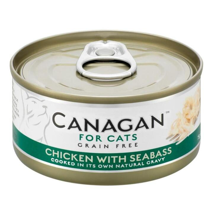 CANAGAN Chicken with seabass konzerva pro kočky 75 g