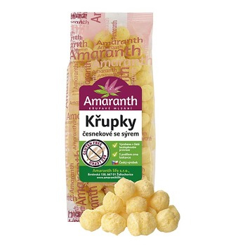 AMARANTH Křupky česnekové se sýrem 80 g (Bezlepkové křupky a cereálie) - Slané