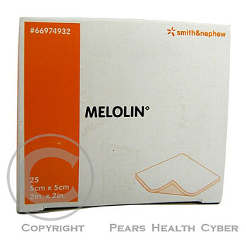 Krytí Melolin sterilní nepřilnavé na rány 5 x 5 cm/25 ks