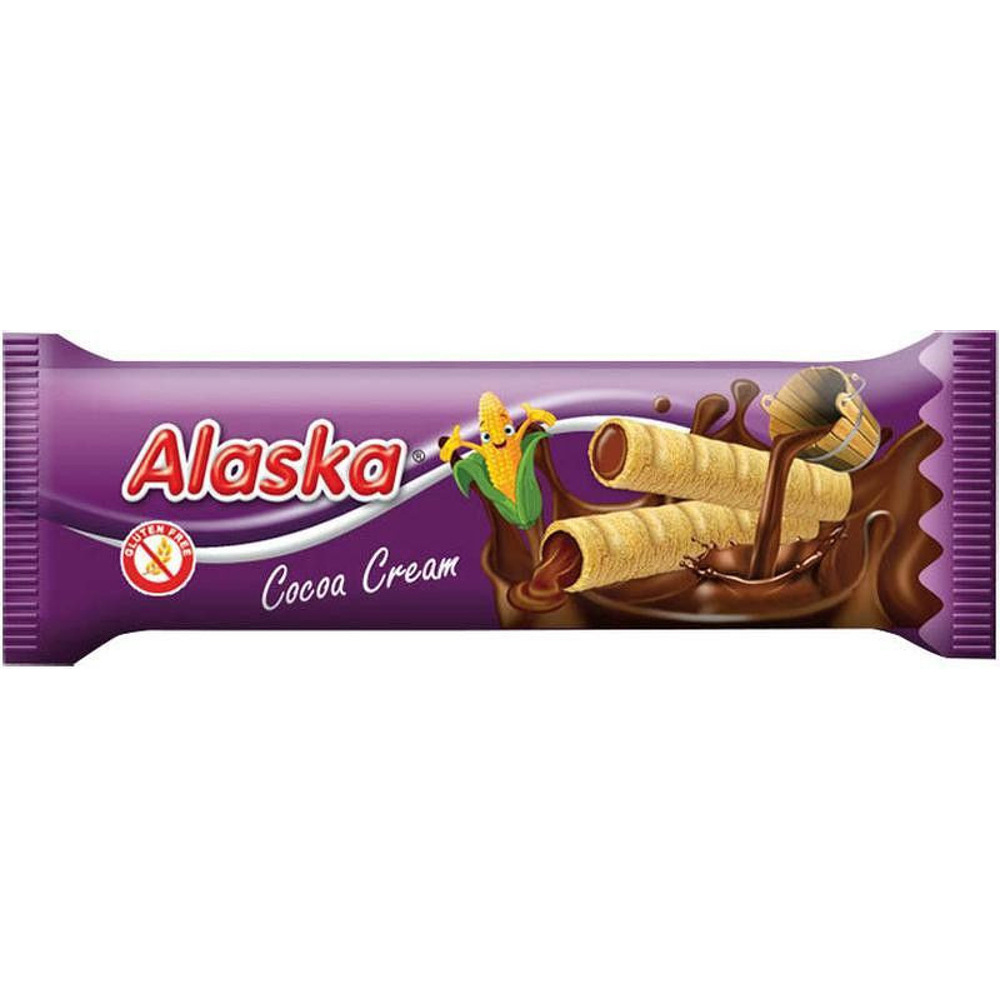 Levně ALASKA Kukuřičné trubičky bez lepku kakaové 18 g