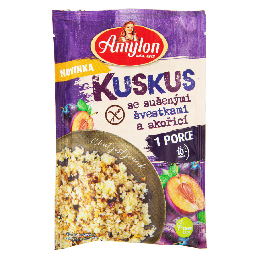 E-shop AMYLON Kuskus se sušenými švestkami a skořicí 70 g