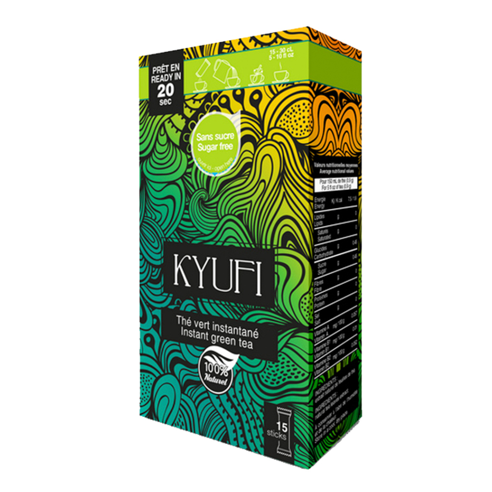 Levně KYUFI Instant Green tea instantní nápoj 15 x 0,9 g