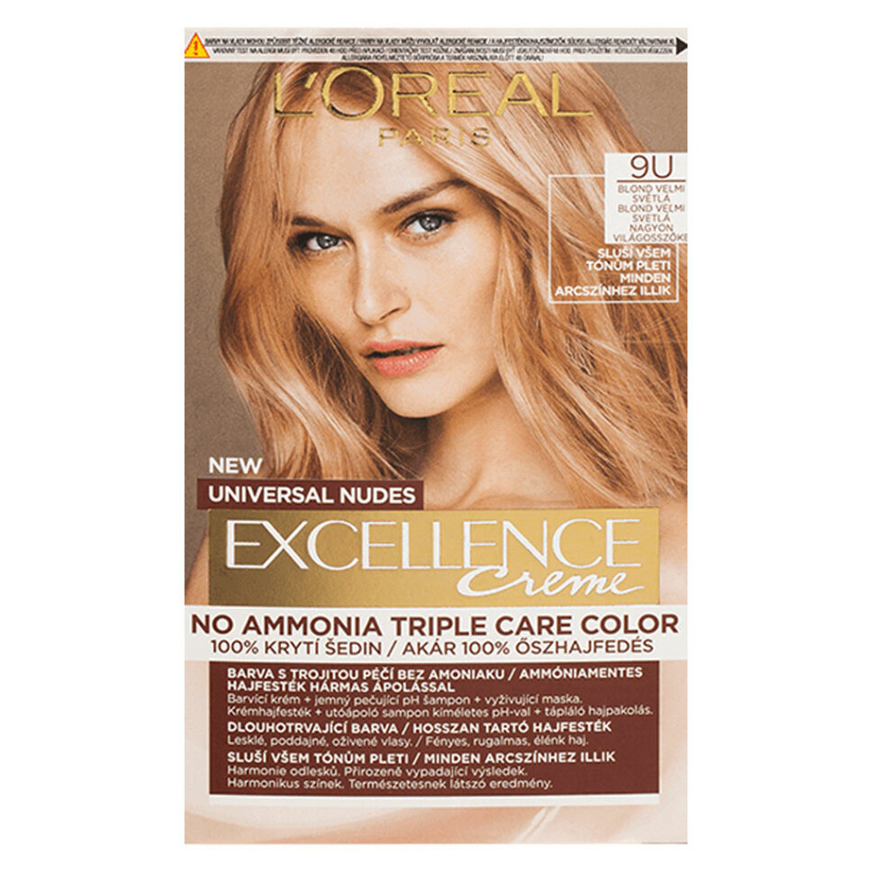 Levně L'OREAL Excellence Creme Universal Nudes Barva na vlasy 9U Blond velmi světlá