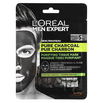 L´OREAL Textilní maska pro muže Men Expert Pure Charcoal  30 g